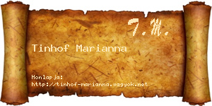 Tinhof Marianna névjegykártya