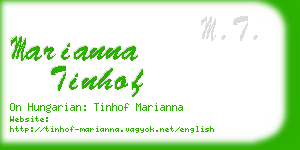 marianna tinhof business card